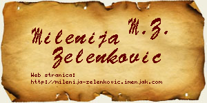 Milenija Zelenković vizit kartica